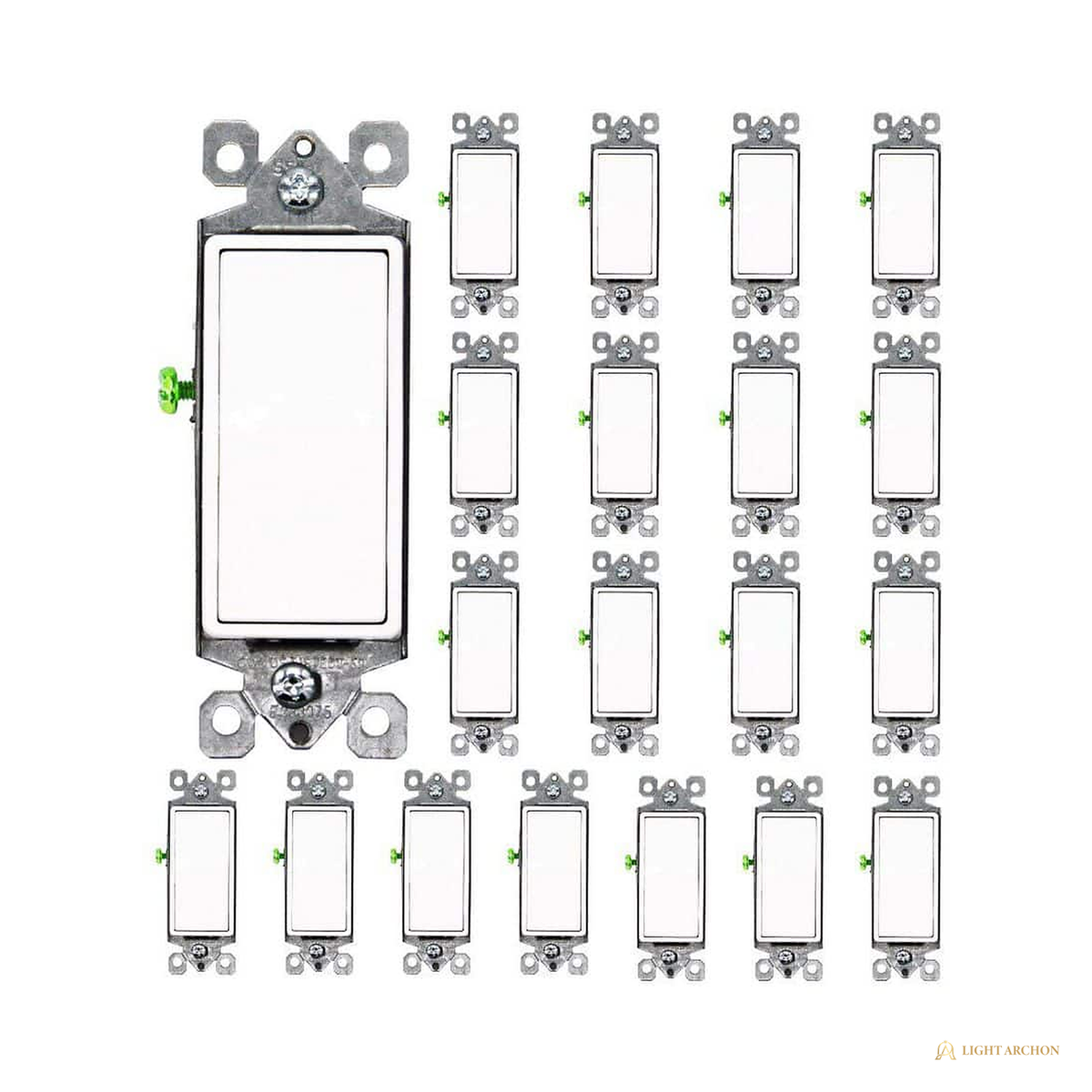 Light Archon Cadence 15A Rocker Wall Switch 20-Pack - front view