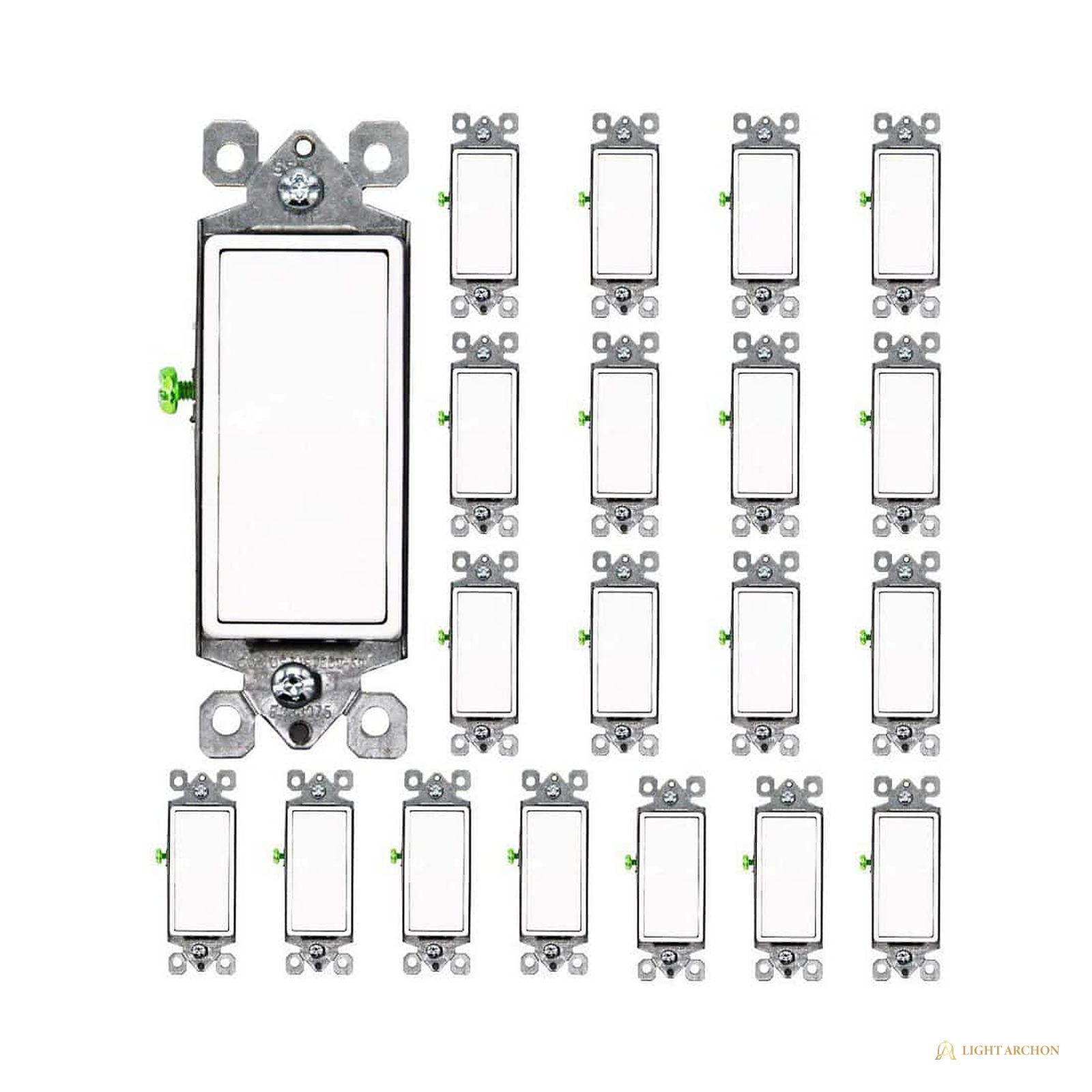 Light Archon Cadence 15A Rocker Wall Switch 20-Pack - front view