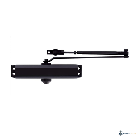 Door Axis Medium Duty Commercial Door Closer, Size 3, Matte Black - front view