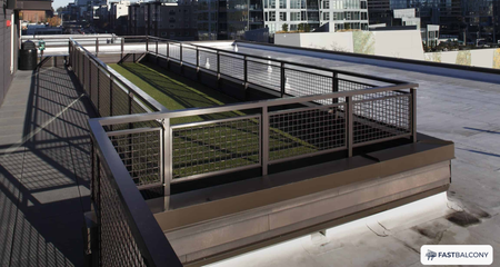 Fast Balcony Perforated Mesh Balcony Railing Panel System - elevation view
