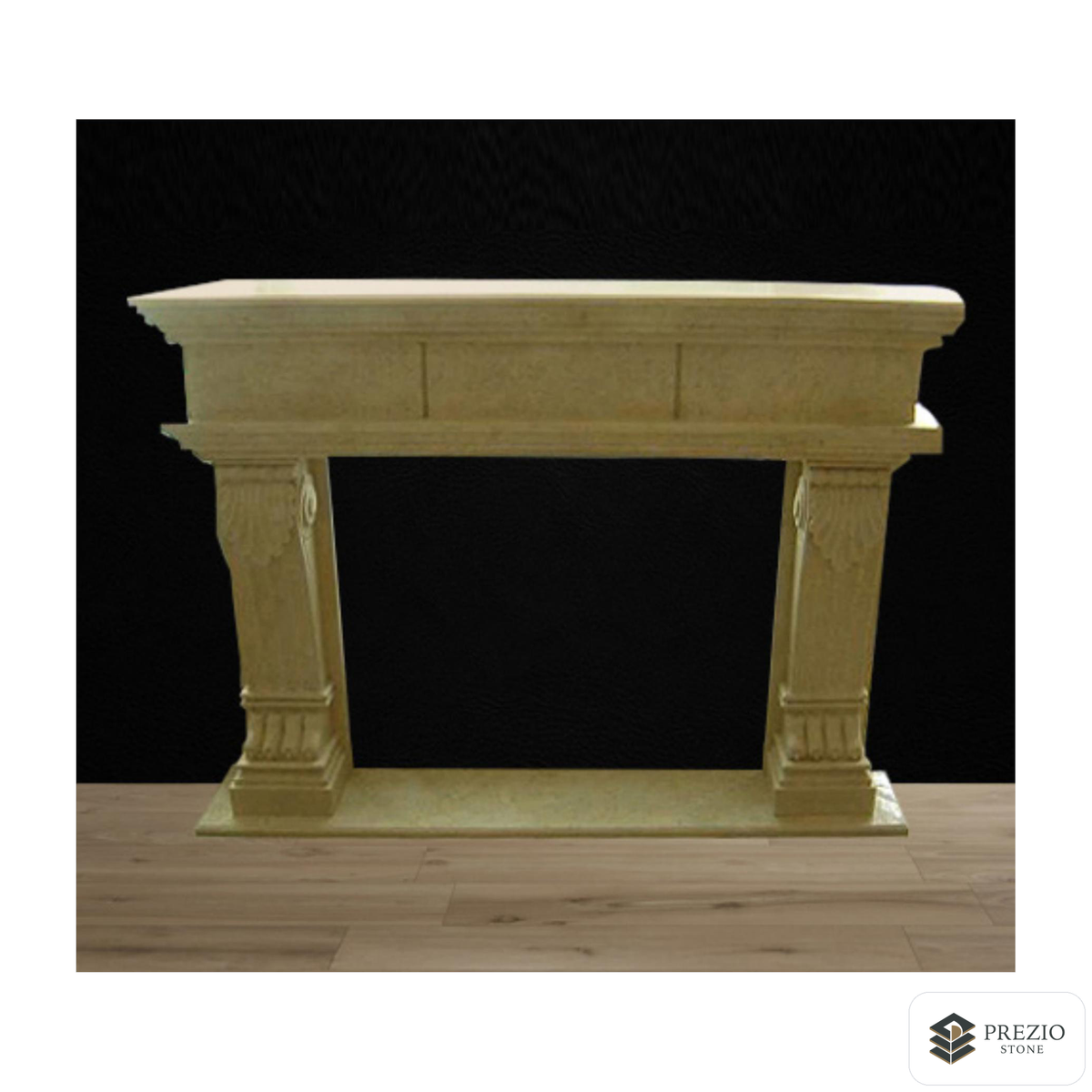 Prezio Stone Amelia 59 in. W Carved Stone Fireplace Mantel, Based on Carrara Marble - primary material view