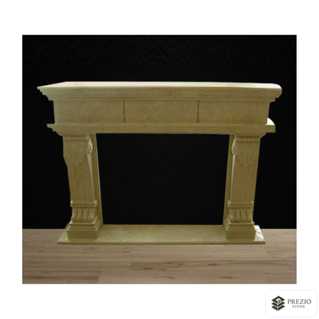 Prezio Stone Amelia 59 in. W Carved Stone Fireplace Mantel, Based on Carrara Marble - primary material view