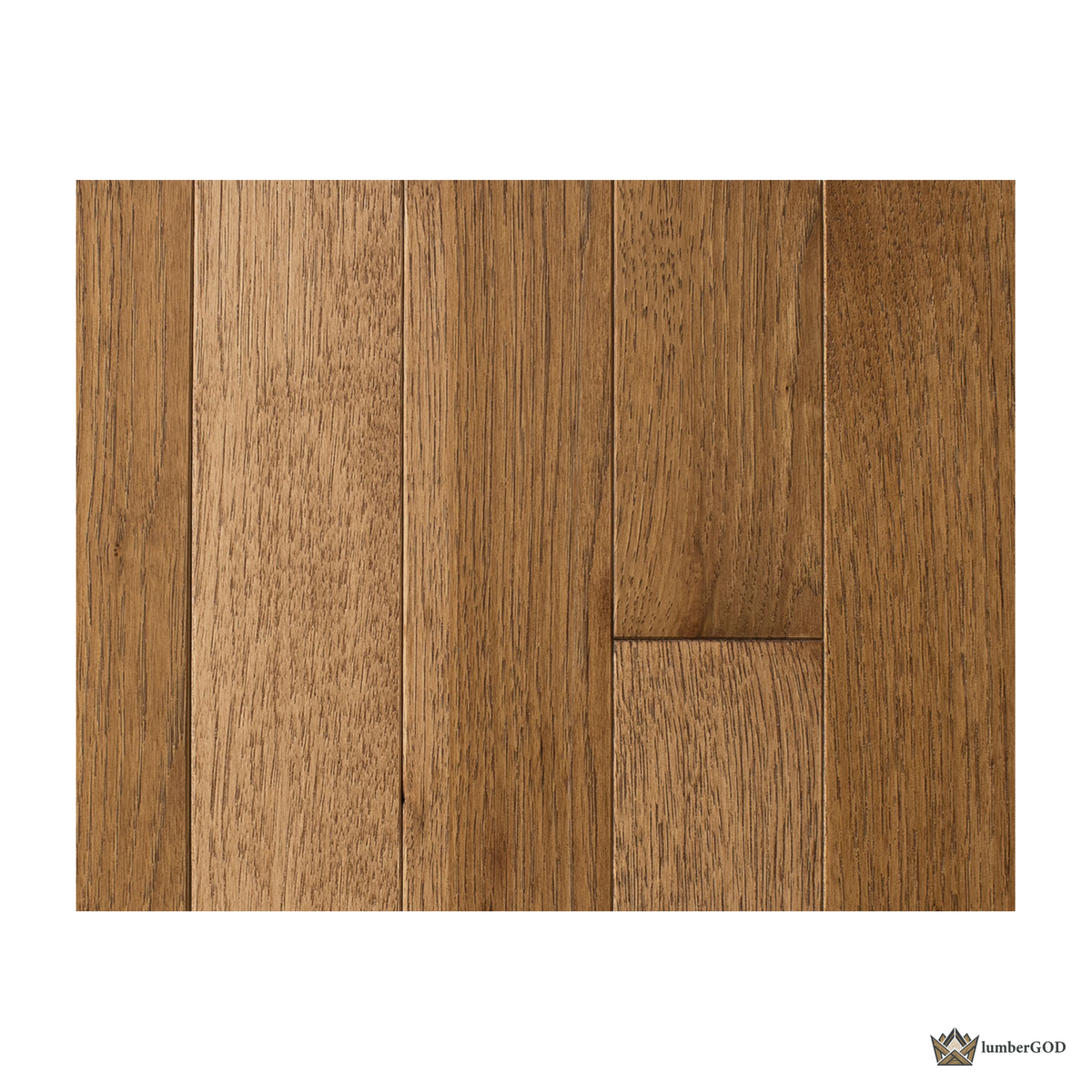 Lumber God Solid Hickory Hardwood Flooring, 3/4 in, Prefinished - front view