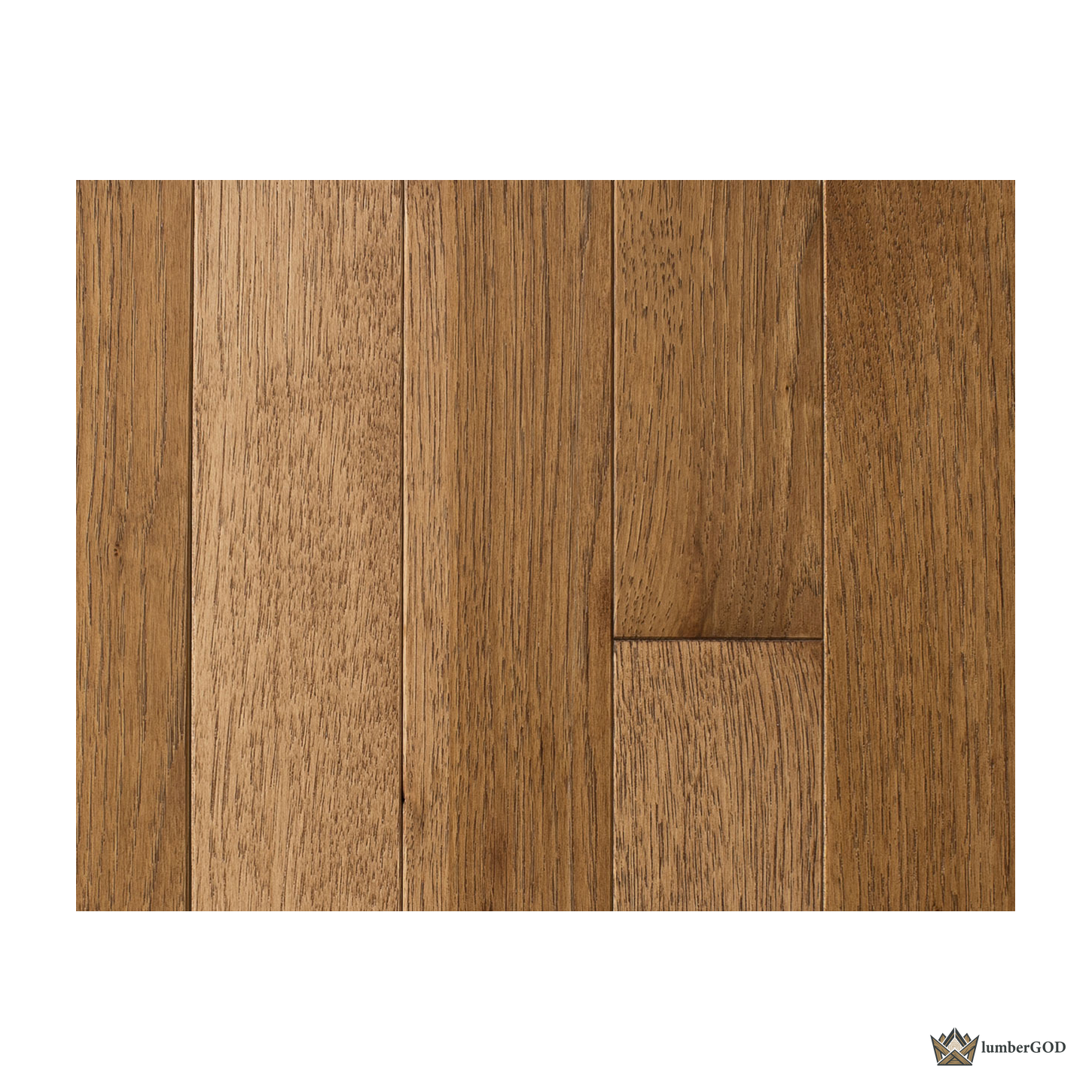 Lumber God Solid Hickory Hardwood Flooring, 3/4 in, Prefinished - front view