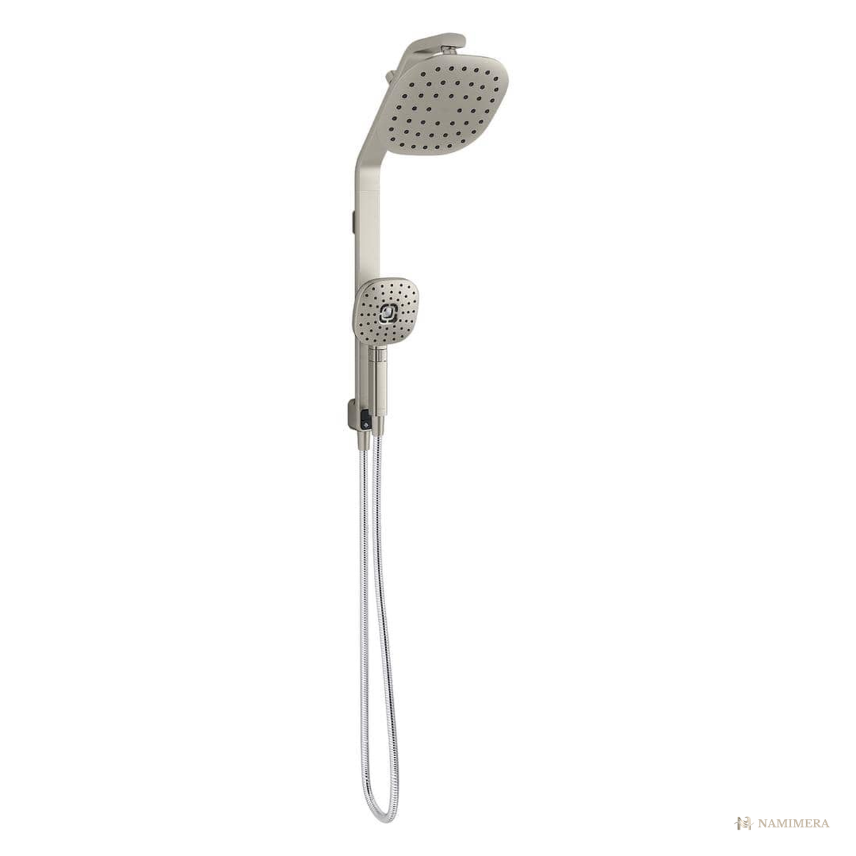 Namimera 3-in-1 Shower Rail System with Magnetic Dock Handheld, 1.75 GPM, Brushed Nickel - front view