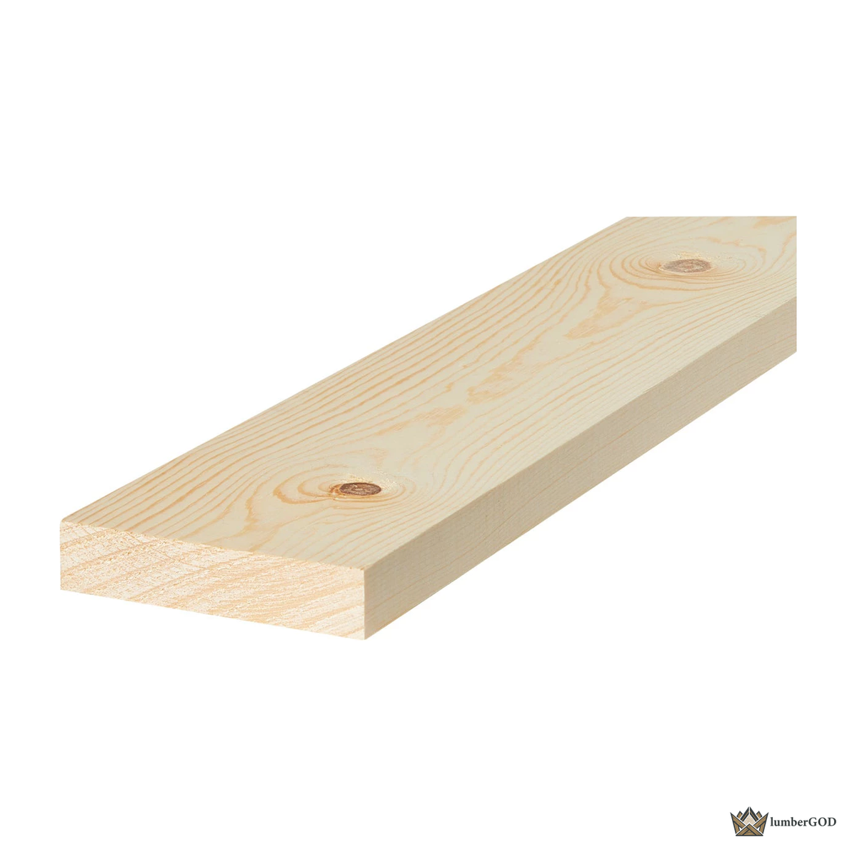 Lumber God 1x4 SYP No. 2 Board, Kiln Dried, 8 ft - front view