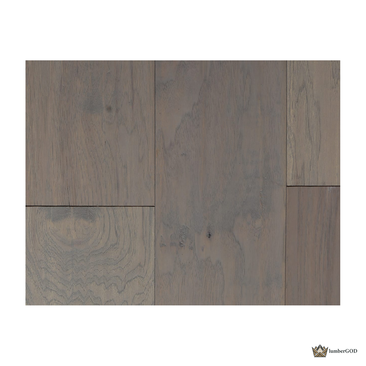 Lumber God Engineered Hickory Flooring, 7 in Wide Plank - front view