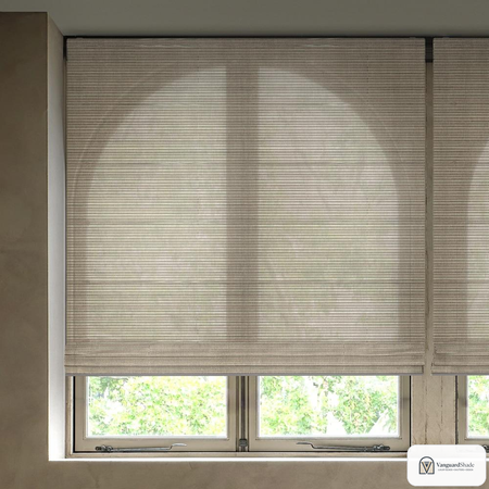 Vanguard Shade Roman Shade, Blackout Lined, Custom Cut - front view