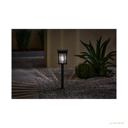 Light Archon Wayfare Solar LED Path Light with High-Low Output and Dual White, Black - front view