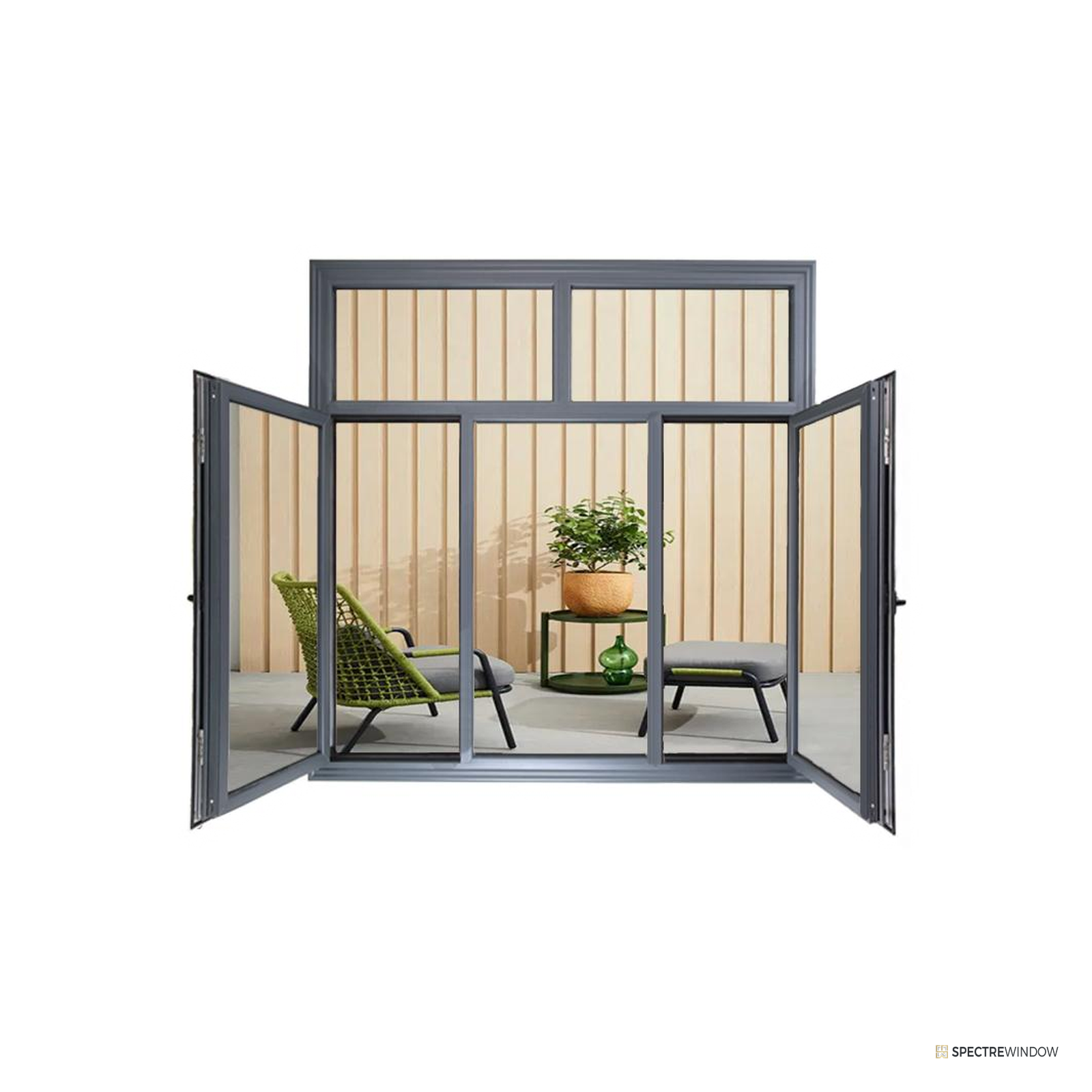 Spectre Window 70 Series Thermally Broken Aluminum Casement Window, Insulated Glass - front view