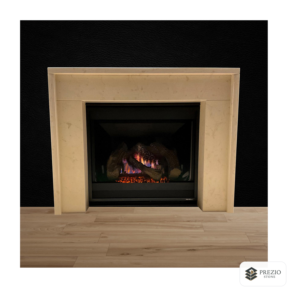 Prezio Stone Margot Carved Stone Fireplace Mantel in Moleanos Limestone - primary material view