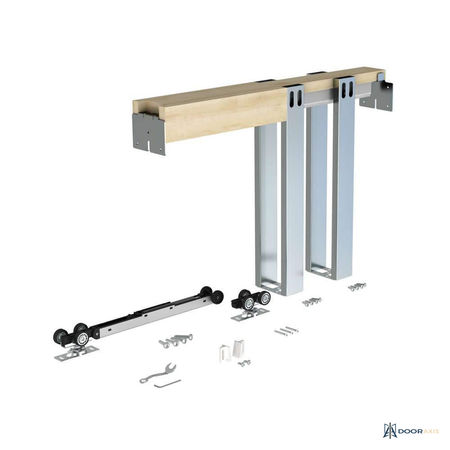 Door Axis Soft Close Aluminum Track Pocket Door Frame Kit, 24 to 36 in Doors up to 84 in - front view