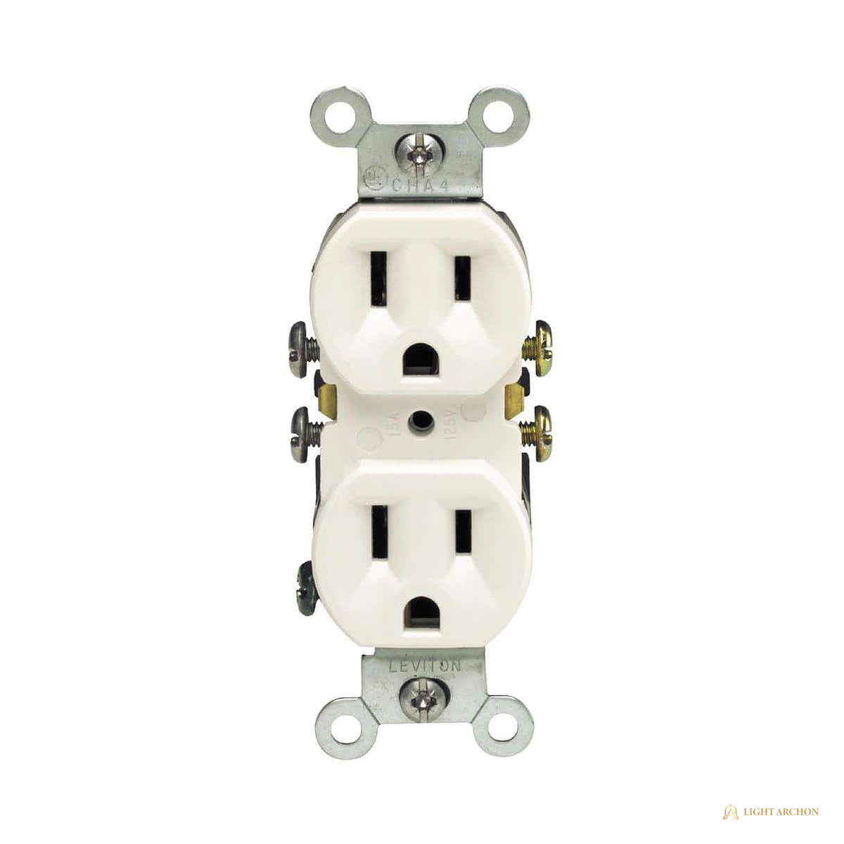 Light Archon Hearthline 15A Duplex Outlet - front view
