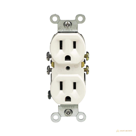 Light Archon Hearthline 15A Duplex Outlet - front view