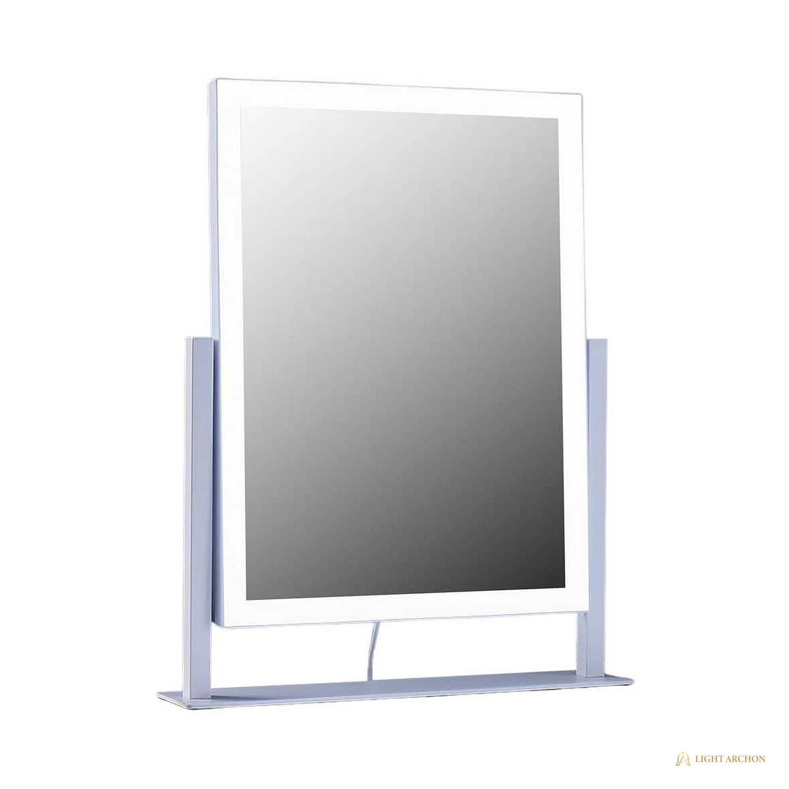 Light Archon Mirelle 17.3 in. LED Lighted Vanity Mirror with 5X Magnification Detail Mirror, Silver - front view