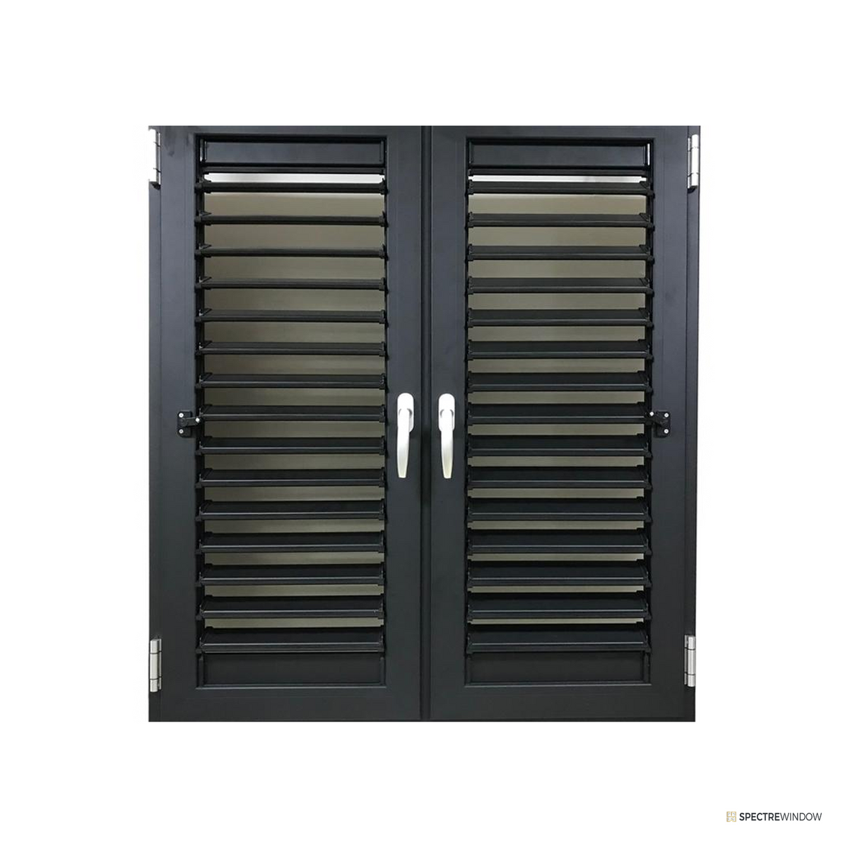 Spectre Window 30 Series Aluminum Louvered Shutter with Hand Adjustable Blades - front view