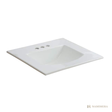 Namimera 21 in. Drop-In Rectangular Vitreous China Bathroom Sink, White - front view