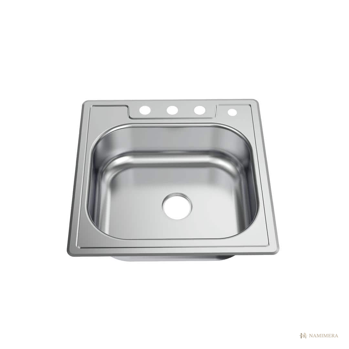 Namimera 25 in. Drop-In Single Bowl 22-Gauge Stainless Steel Kitchen Sink - front view