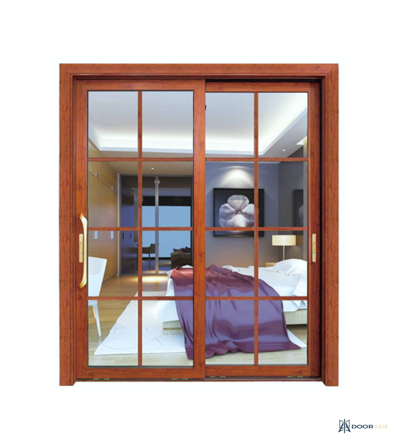 Door Axis 120 Series Wide Frame Aluminum Sliding Patio Door, Insulated Glass - front view