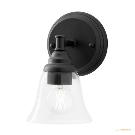 Light Archon Bellwyn 5.6 in. 1-Light Wall Sconce with Clear Bell Shade - front view