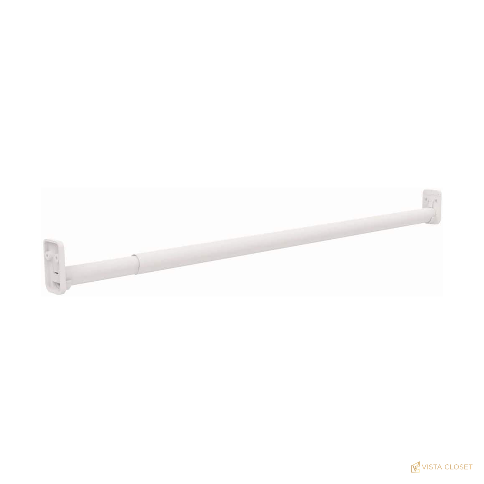 Vista Closet 30 in. to 48 in. Adjustable Teardrop Closet Rod - front view