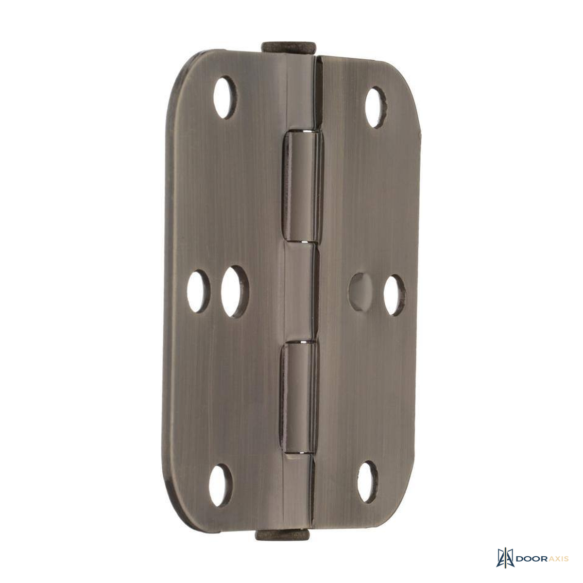 Door Axis Security Door Hinge with Safety Stud, Brass Finish - front view