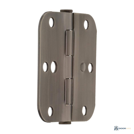Door Axis Security Door Hinge with Safety Stud, Brass Finish - front view