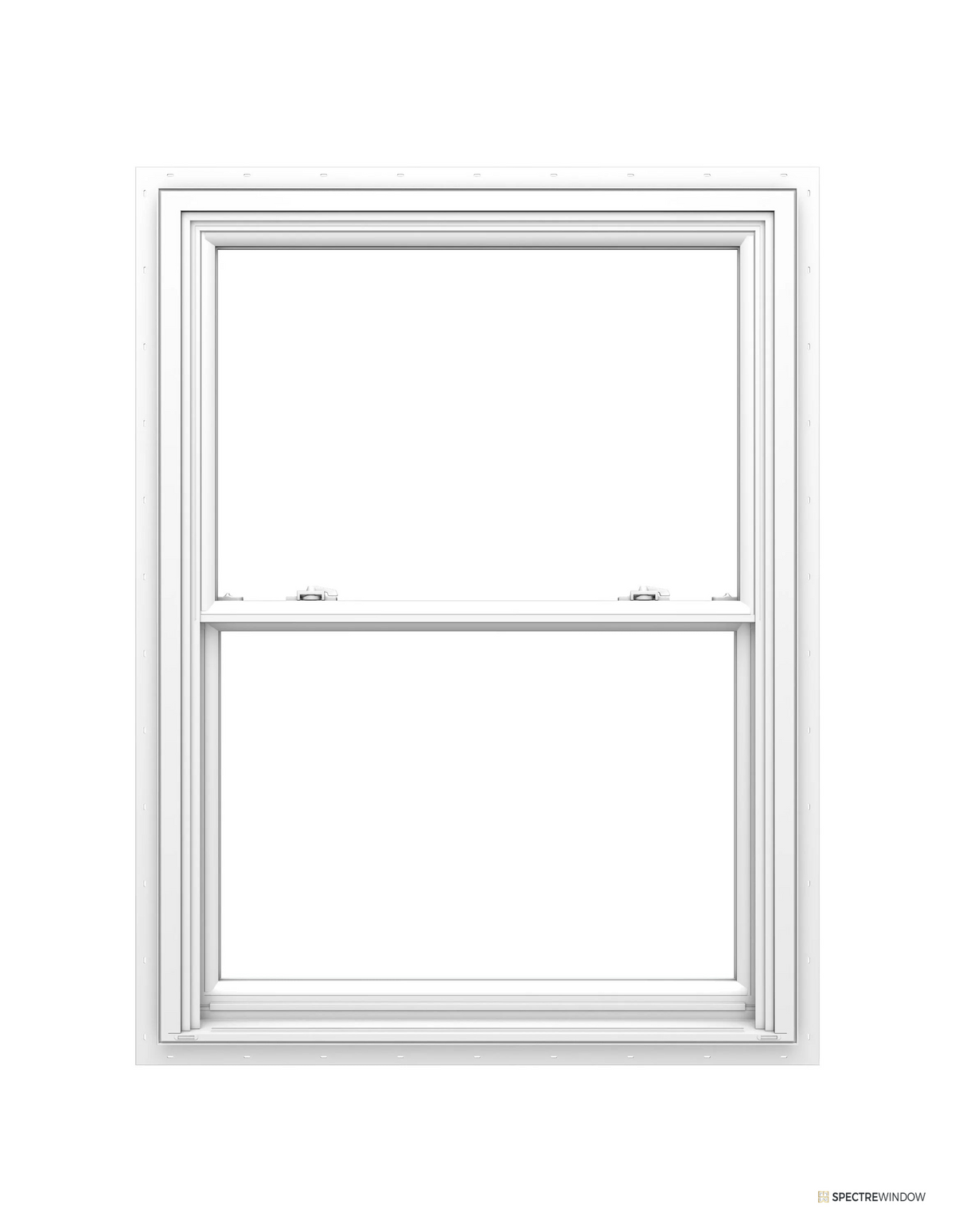 Spectre Window 35.5 in. x 59.5 in. Vinyl Double Hung Window with Low-E Argon Glass and Full Screen - front view