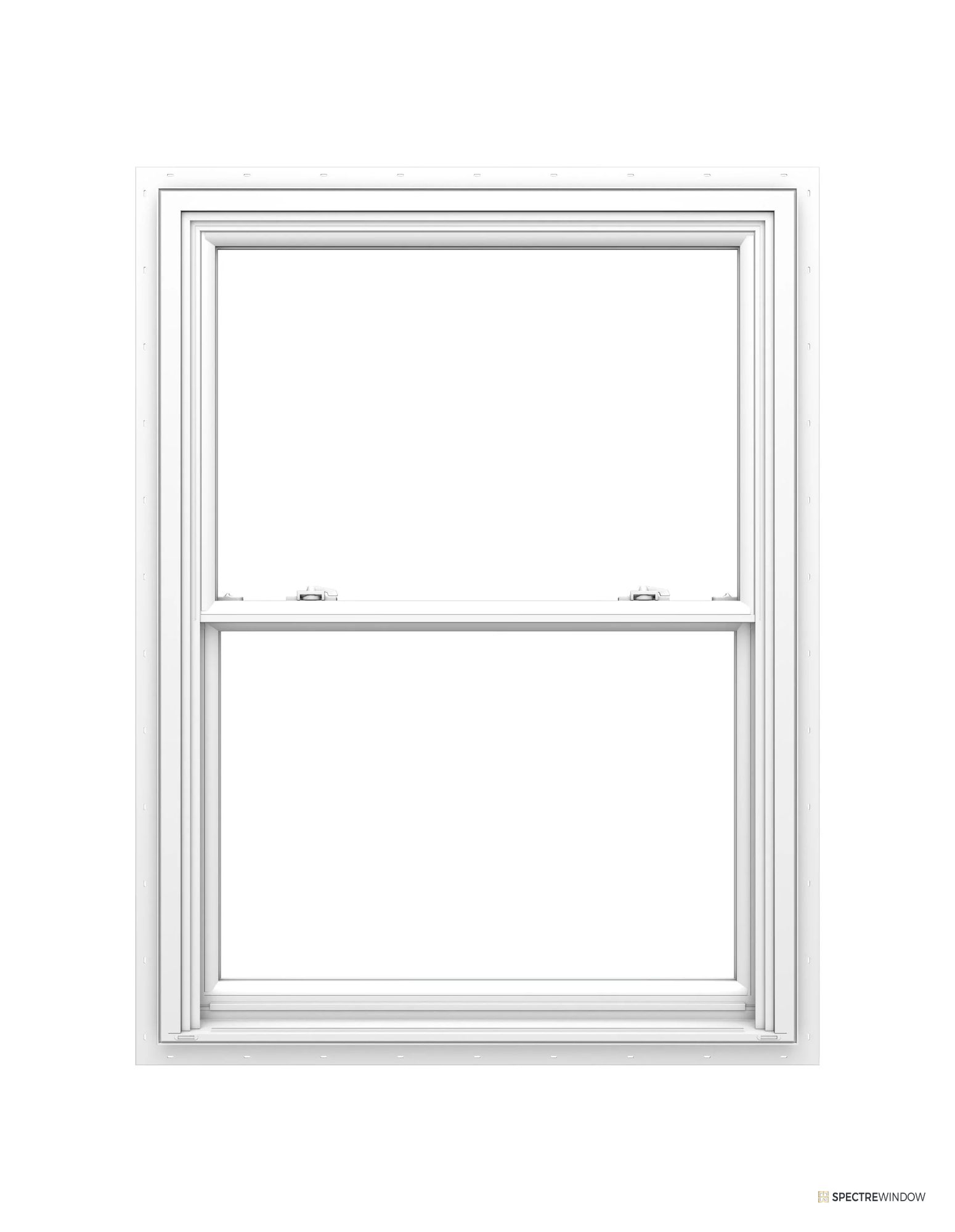Spectre Window 35.5 in. x 59.5 in. Vinyl Double Hung Window with Low-E Argon Glass and Full Screen - front view