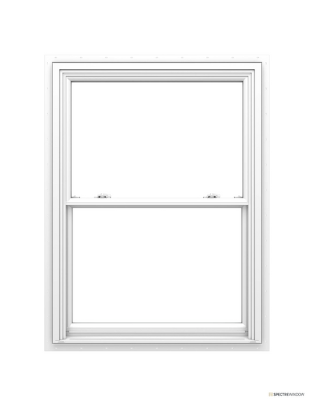 Spectre Window 35.5 in. x 59.5 in. Vinyl Double Hung Window with Low-E Argon Glass and Full Screen - front view