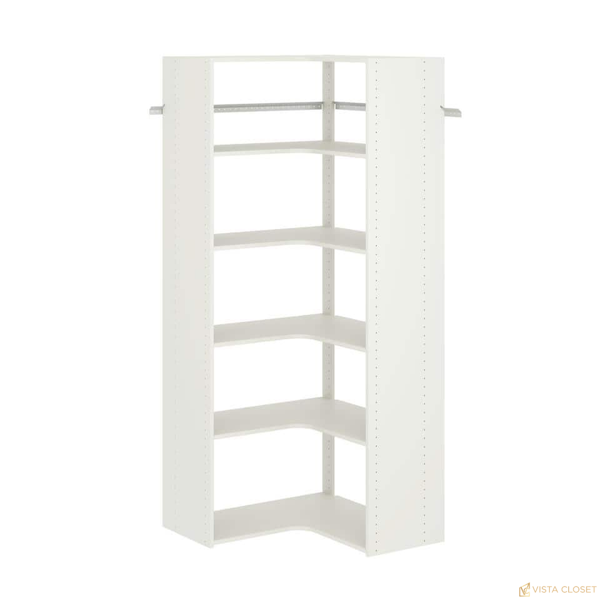 Vista Closet 30.5 in. White Corner Wall-Hung Wood Closet Unit - front view