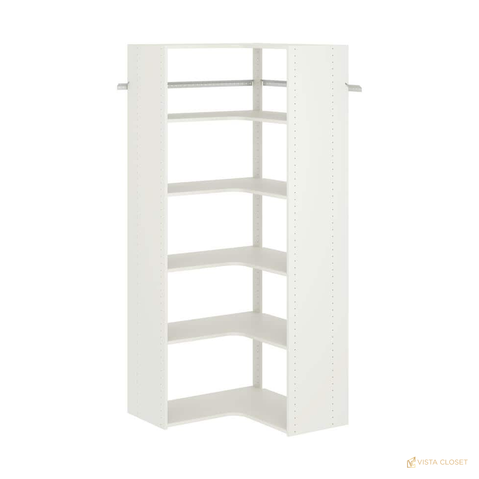 Vista Closet 30.5 in. White Corner Wall-Hung Wood Closet Unit - front view