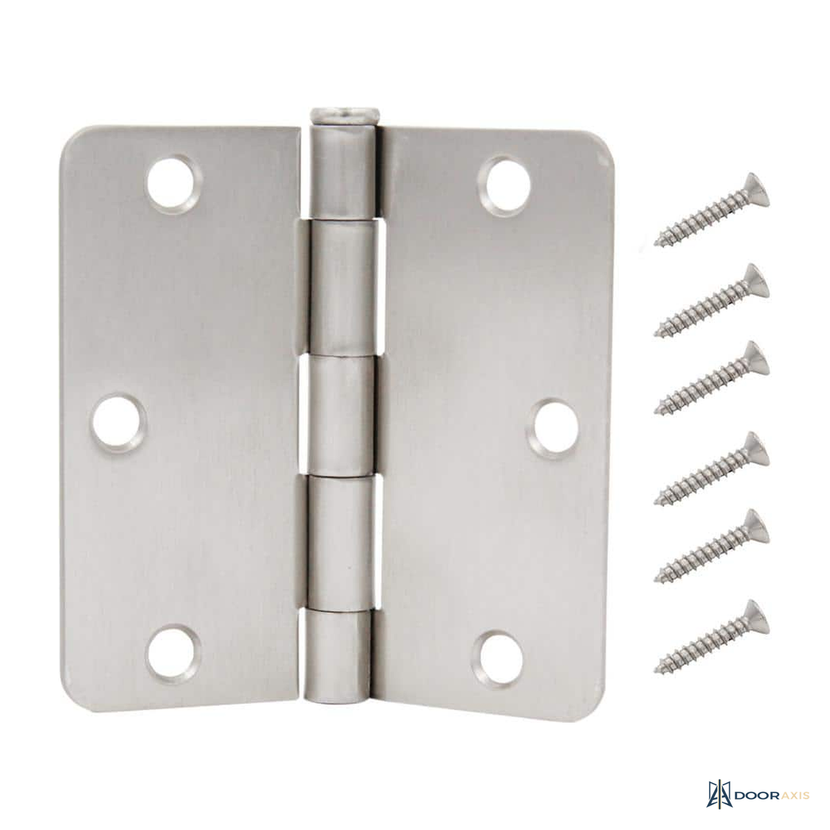 Door Axis Satin Nickel Butt Door Hinge Project Packs - front view