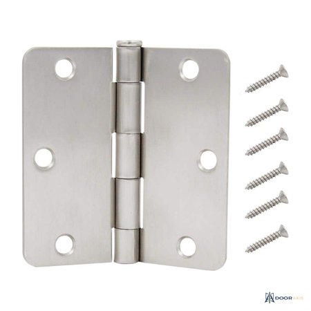 Door Axis Satin Nickel Butt Door Hinge Project Packs - front view