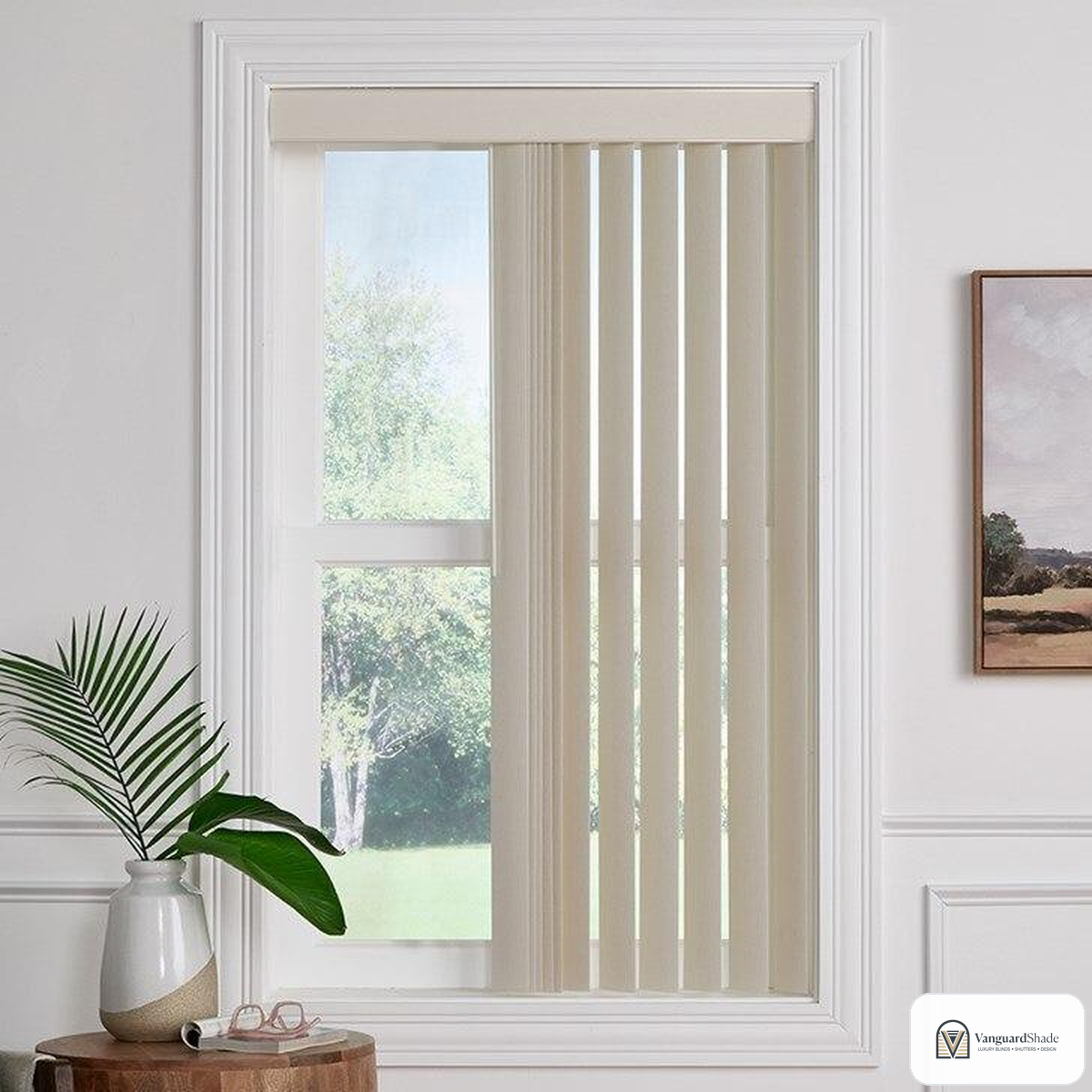 Vanguard Shade 3.5 in. PVC Vertical Blind Kit, Sliding Door, Custom Cut - front view