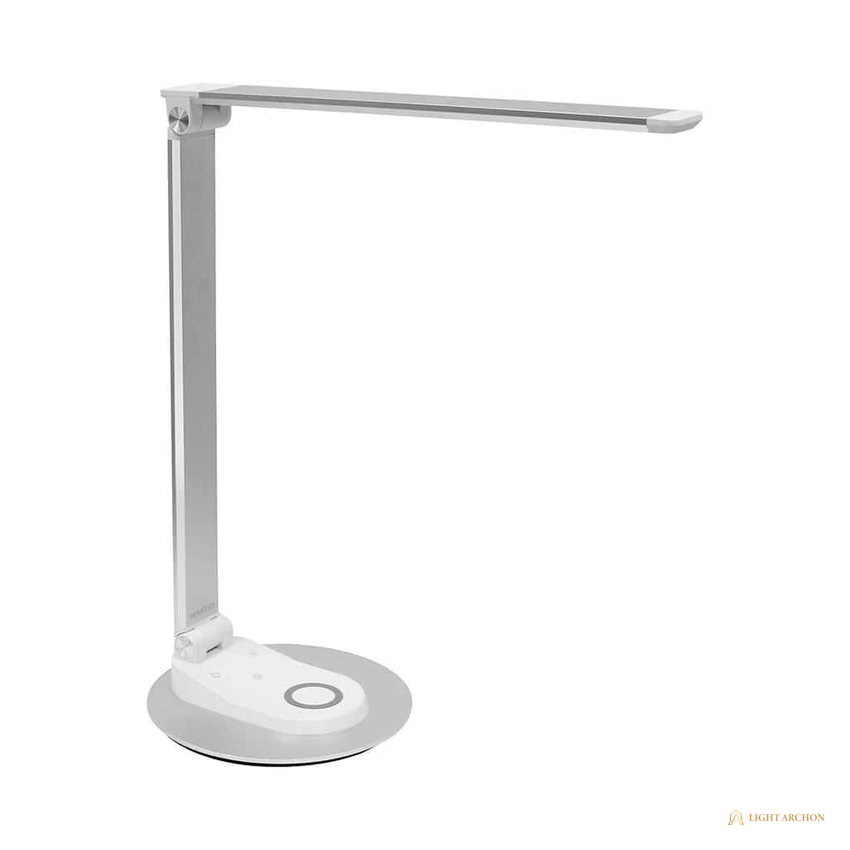 Light Archon ChargeBase 16 in. LED Desk Lamp with Wireless Charging, Silver - front view