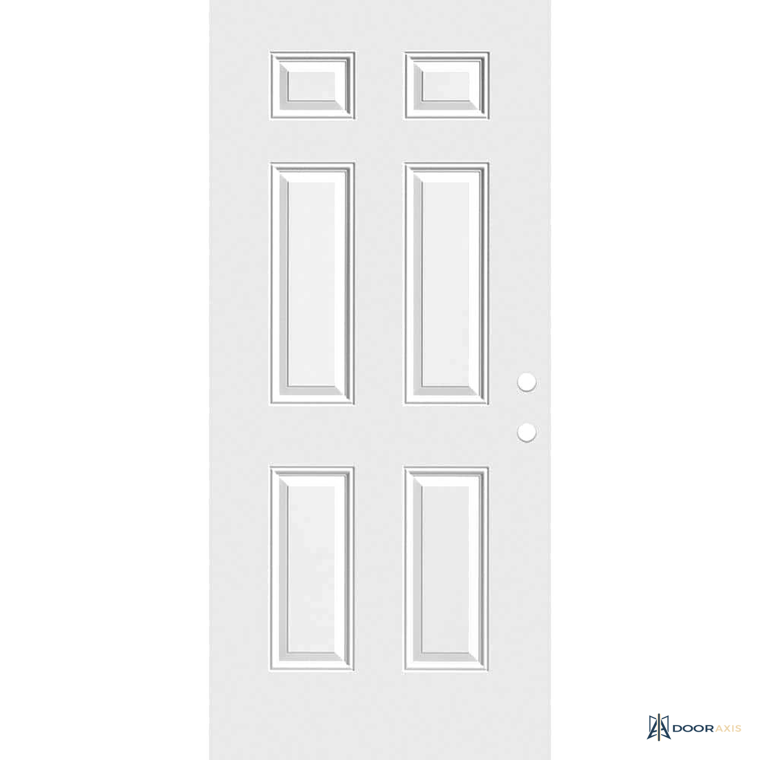 Door Axis 32 in x 80 in 6-Panel Steel Front Door Slab, Universal Reversible - front view