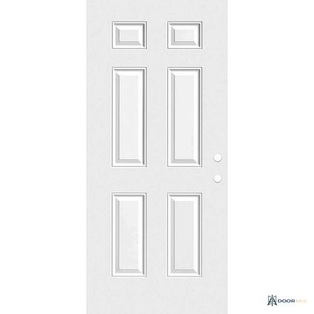 Door Axis 32 in x 80 in 6-Panel Steel Front Door Slab, Universal Reversible - front view