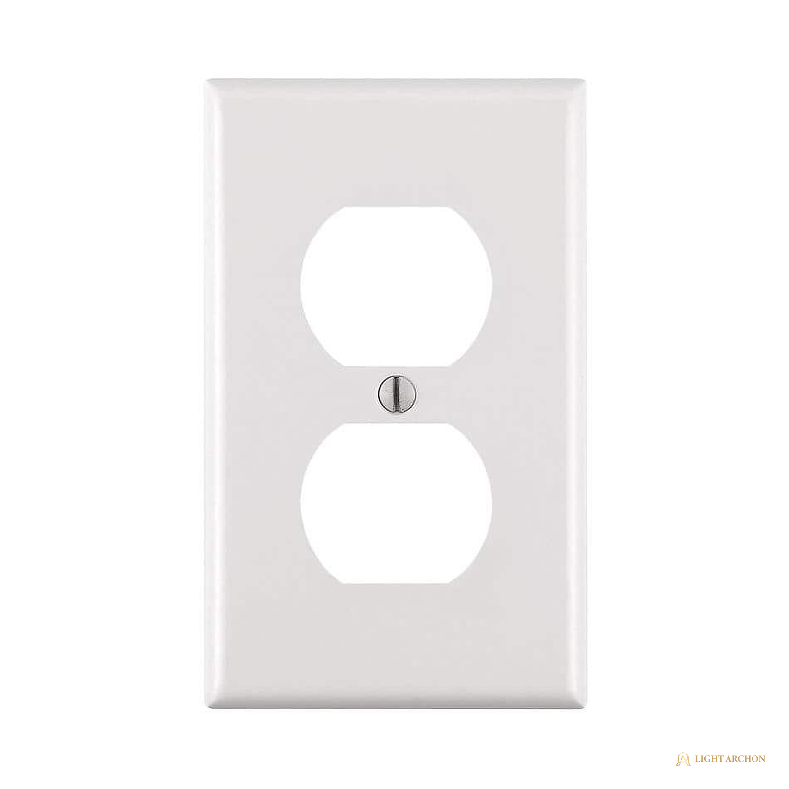 Light Archon Facet 1-Gang Duplex Wall Plate, White - front view