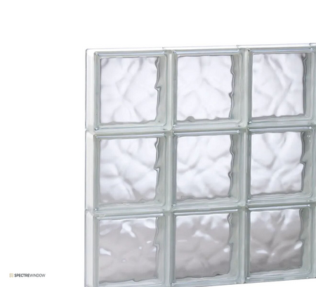 Spectre Window 31 in. x 23.25 in. Frameless Glass Block Replacement Window, Privacy Patterns - front view