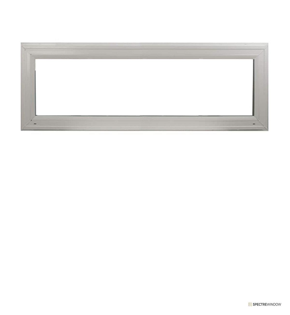 Spectre Window 48 in. x 12 in. Vinyl Transom Window with Double Pane Insulated Glass - front view