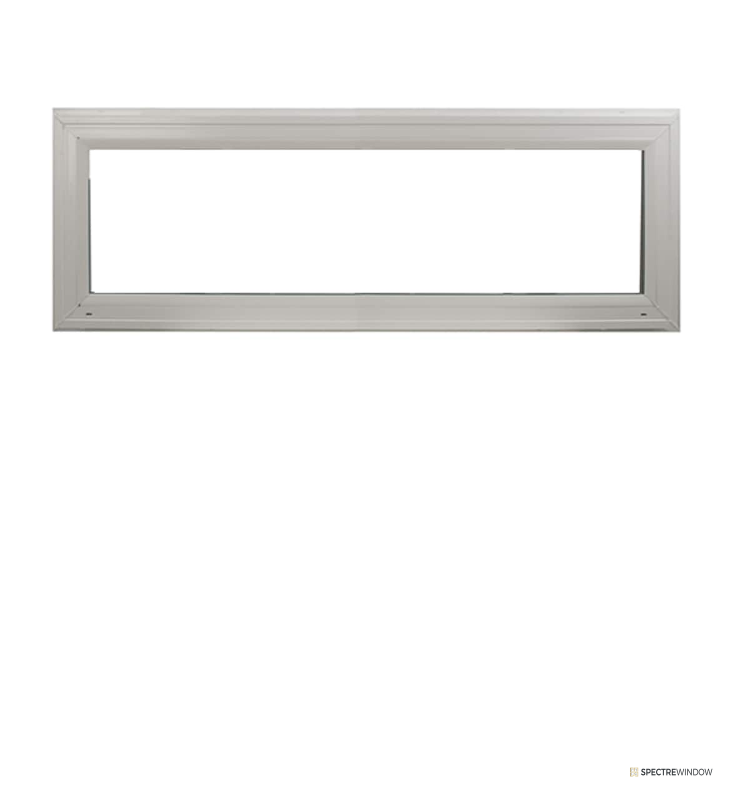Spectre Window 48 in. x 12 in. Vinyl Transom Window with Double Pane Insulated Glass - front view