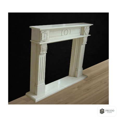 Prezio Stone Camille 59 in. W Carved Stone Fireplace Mantel, Based on Carrara Marble - primary material view