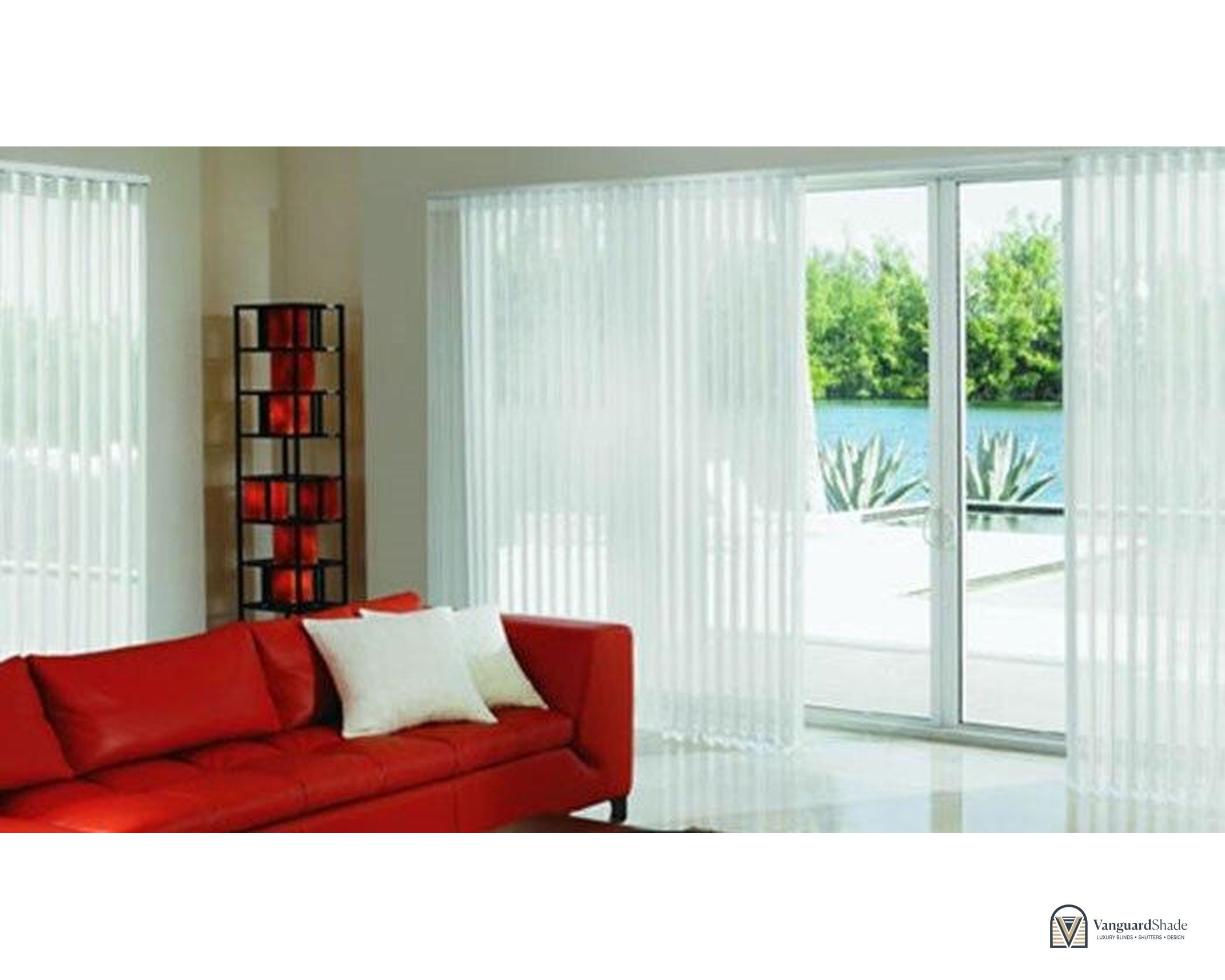 Vanguard Shade Sheer Vertical Shade, Light Filtering, Custom Cut - front view