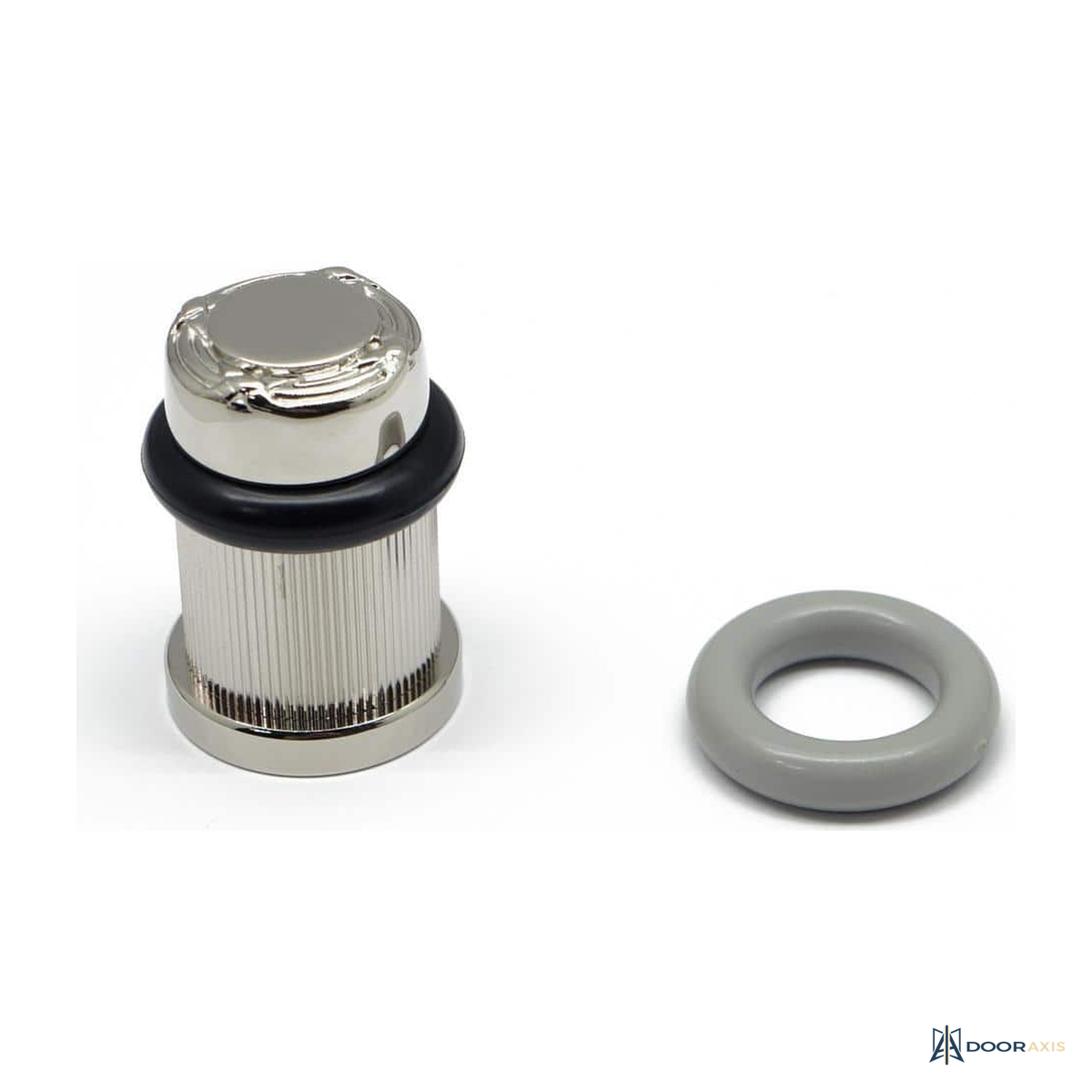 Door Axis Solid Brass Ribbon and Reed Bullet Floor Door Stop - front view