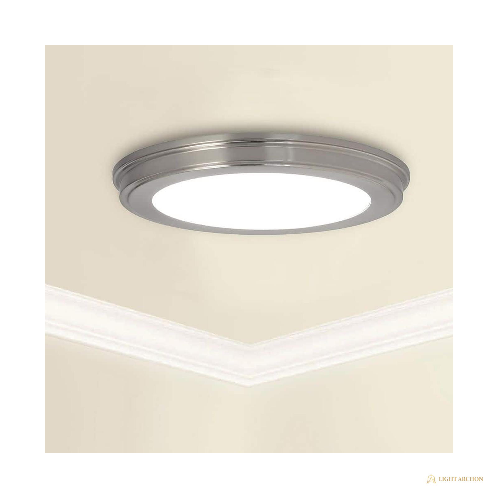 Light Archon Aurel 13 in. Selectable CCT LED Round Flush Mount Light - front view