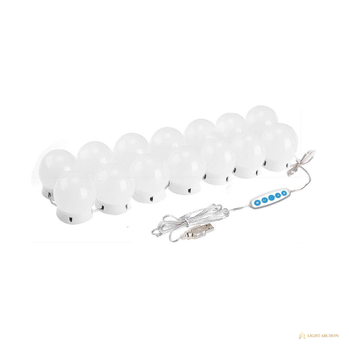 Light Archon Starlet 14-Light USB Mirror Light Kit with Dimming and 3 Light Modes, White - front view