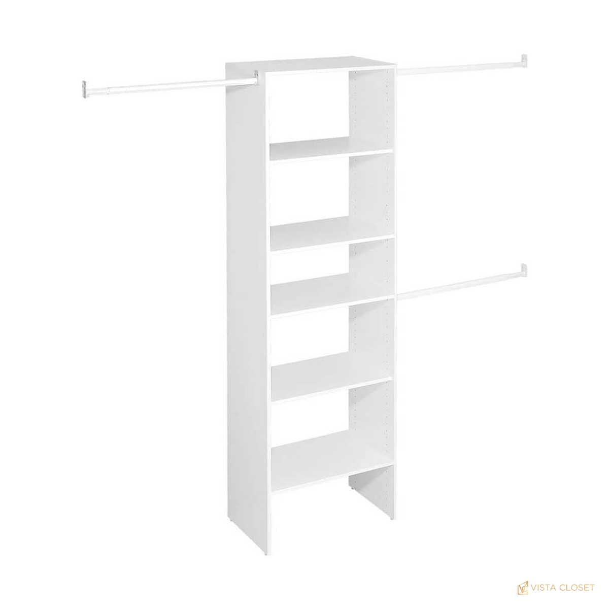 Vista Closet 60 in. to 120 in. W White Laminate Reach-In Closet System - front view