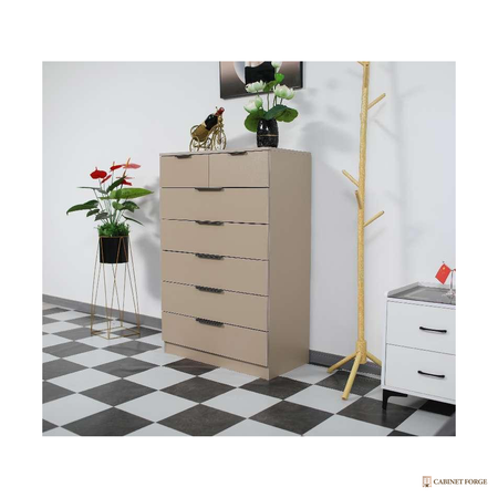 Cabinet Forge Champagne Six-Drawer Tall Chest - front view