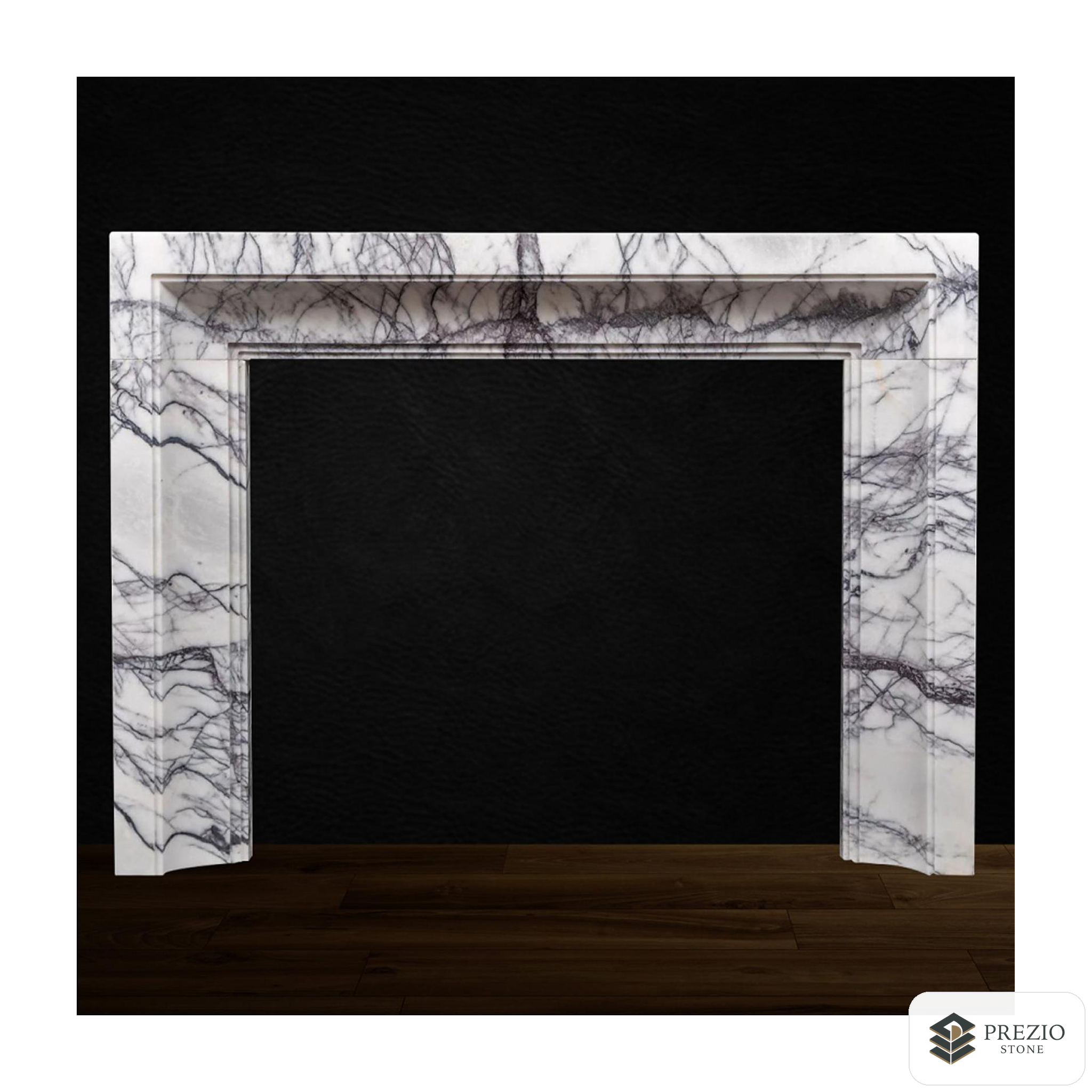Prezio Stone Elodie 59 in. W Carved Stone Fireplace Mantel in New York Marble - primary material view